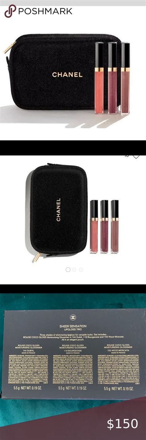 chanel lip gloss trio gift set